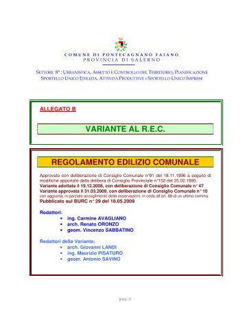 Regolamento Edilizio - Comune di Pontecagnano Faiano