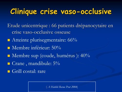 Prise en charge crise drépanocytaire