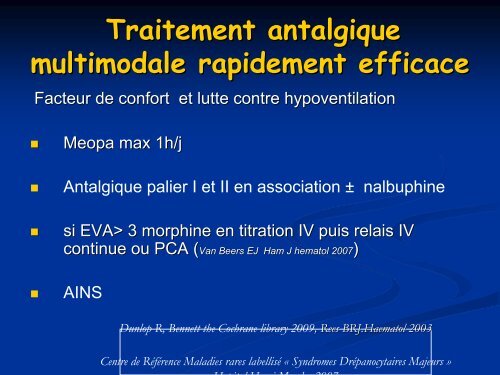 Prise en charge crise drépanocytaire