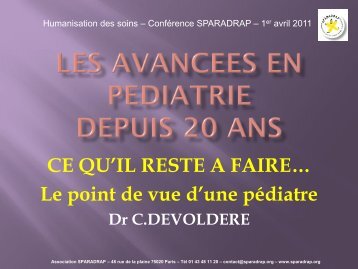 Présentation de Catherine Devoldère (pdf - 4 Mo) - Sparadrap