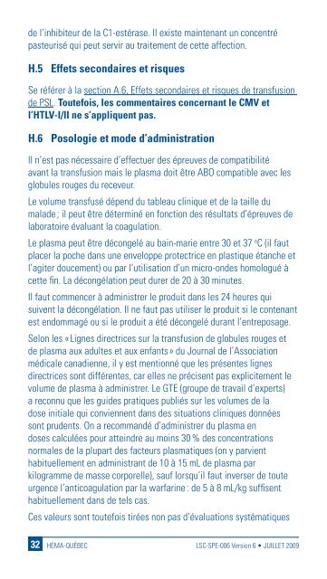 NOTICE d'accompagnement - Héma-Québec