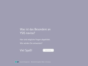 Was ist das Besondere an YSIS naviso? - Brillengläser und[...]