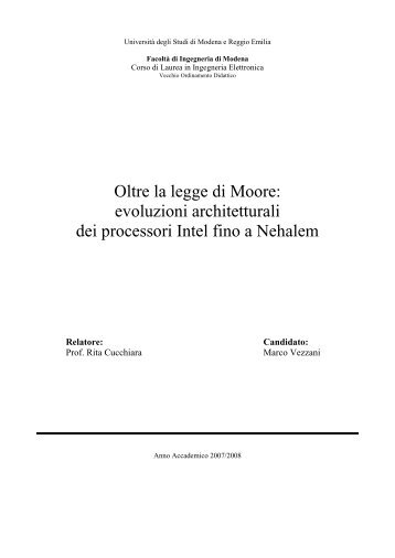 Oltre la legge di Moore: evoluzioni architetturali dei processori Intel ...