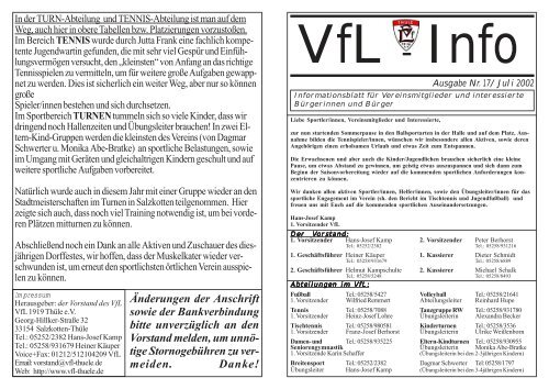 Nr. 17 Mai 2002 - VfL 1919 Thüle eV