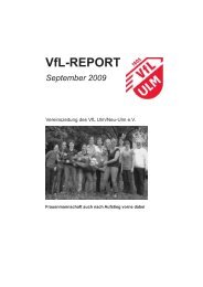 VfL-REPORT - (VfL) Ulm/Neu-Ulm eV