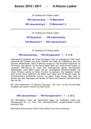 Saison 2010 / 2011 - A-Klasse Laaber - VfR Laberweinting