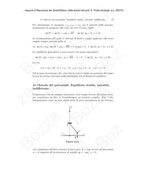 Statica del Corpo Rigido - Università degli Studi di Roma Tor Vergata