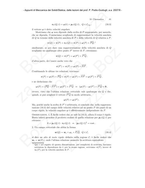 Statica del Corpo Rigido - Università degli Studi di Roma Tor Vergata