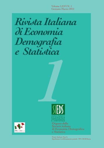 Rivista Italiana di Economia Demografia e Statistica 1 - Sieds