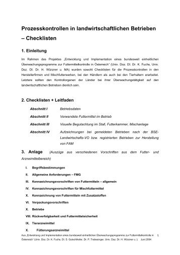 Checkliste-landw. Betriebe - Bundesamt für Ernährungssicherheit