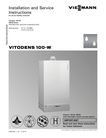 Installation and Service Instructions VITODENS 100-W - Viessmann