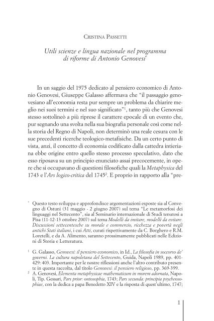 saggio Cristina Passetti.qxp - Società Italiana di Storia della Filosofia