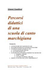 Percorsi didattici di una scuola di canto marchigiana - Fondazione ...