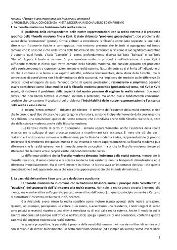 Razionalismo ed empirismo (Scheda 4)