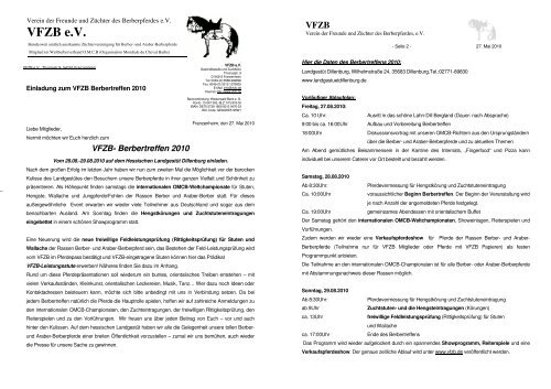 VFZB eV Verein der Freunde und Züchter des Berberpferdes
