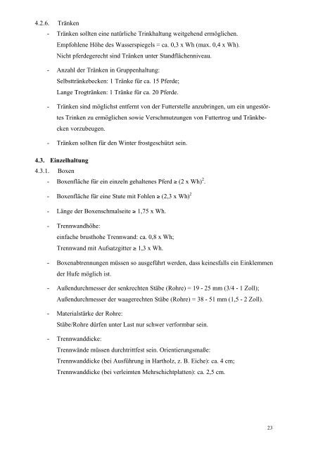 Leitlinien zur Beurteilung von Pferdehaltungen unter ... - (PAKT) e.V.