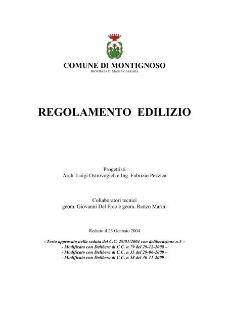 Comune di montignoso edilizia