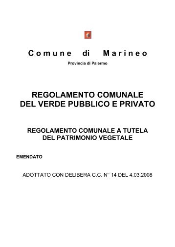 Regolamento comunale del verde pubblico e privato - Comune di ...