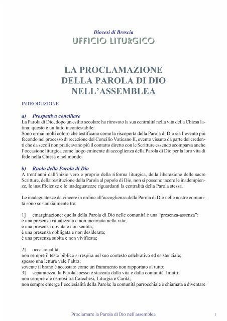 Scarica il documento in formato PDF - Diocesi di Brescia