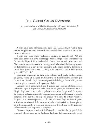 Prof. Gabriele Gaetani D'Aragona professore ordinario di