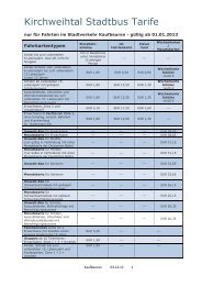 Stadtbus Tarif-und Beförderungsbedingungen - VG Kirchweihtal