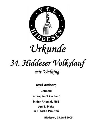 Bericht 1 - VFL Hiddesen