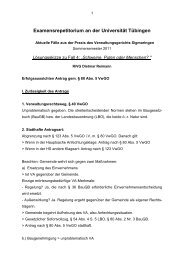 Lösungsskizze - Verwaltungsgericht Sigmaringen