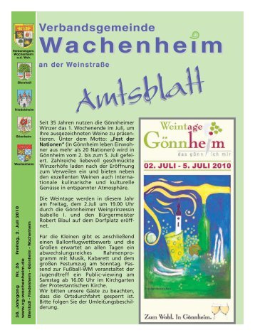 Amtsblatt vom 02.07.2010 - Verbandsgemeinde Wachenheim