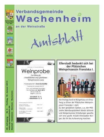 Amtsblatt vom 18.01.2013 - Verbandsgemeinde Wachenheim