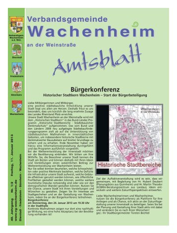 Amtsblatt vom 11.01.2013 - Verbandsgemeinde Wachenheim