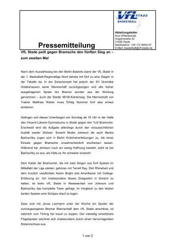 Pressemitteilung - VfL Stade