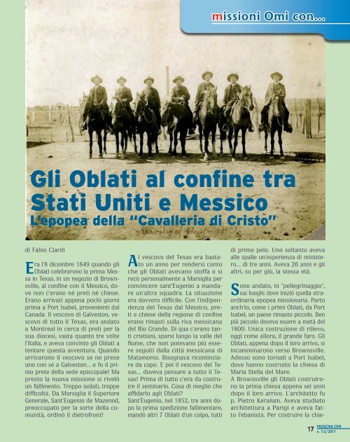 Gli Oblati al confine tra Stati Uniti e Messico - Missionari OMI