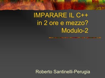 IMPARARE IL C++ in 6 ore? - INFN