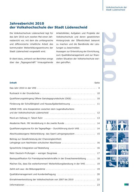 Jahresbericht 2010 - Stadt Lüdenscheid
