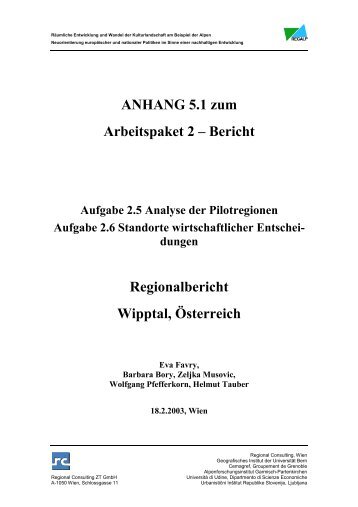 Regionalbericht Wipptal, Österreich, Februar 2003