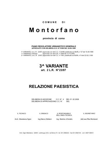 relazione valenza paesistica.pdf - Comune di Montorfano (CO)