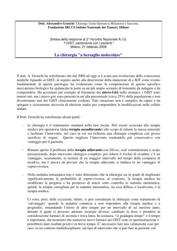 relazione - Associazione Italiana GIST