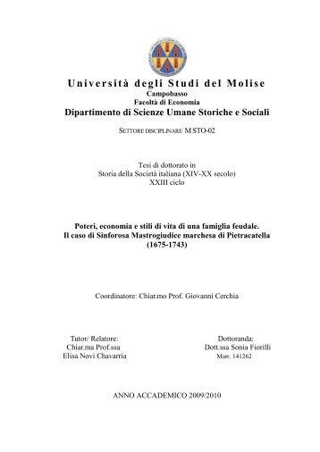 Dipartimento di - Università degli Studi del Molise