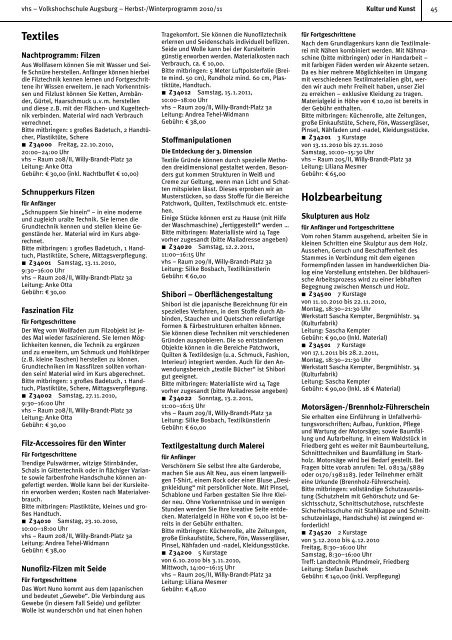 Gesellschaft - Volkshochschule Augsburg