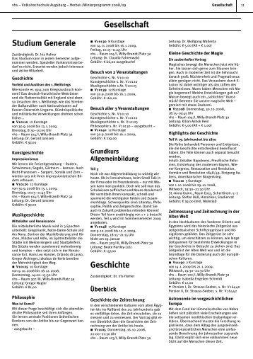 Studium Generale - Volkshochschule Augsburg