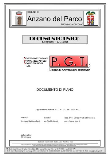 Relazione_DOCUMENTO DI PIANO.pdf - Comune di Anzano del ...