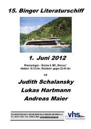 15. Binger Literaturschiff 1. Juni 2012 Judith ... - VHS Bingen
