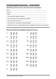 Einstufungstest Espresso – Antwortblatt - VHS Bingen