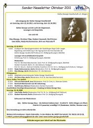 Sonder-Newsletter Oktober 2011 - VHS Bingen