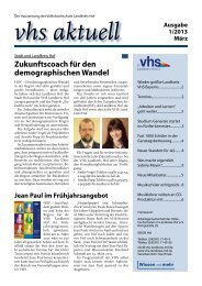 Ausgabe I/2013 - Download - VHS Landkreis Hof