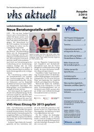 Ausgabe II/2013 - Download - VHS Landkreis Hof