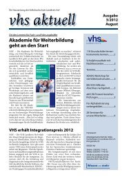 Ausgabe III/2012 - Download - VHS Landkreis Hof