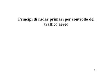 Principi di radar primari per controllo del traffico aereo - InfoCom