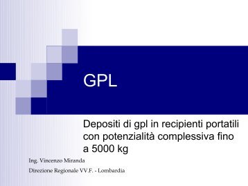 Depositi di gpl in recipienti portatili con potenzialità complessiva fino ...