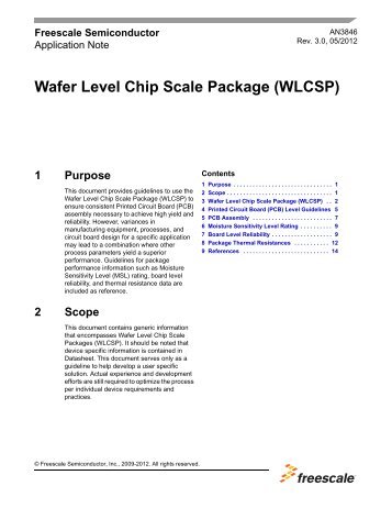 AN3846, Wafer Level Chip Scale Package (WLCSP) - Freescale ...